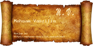 Mehsam Vaszilia névjegykártya